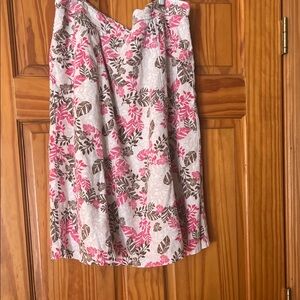 Floral Pink and Brown Women's lined Skirt